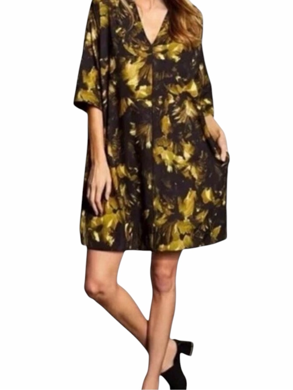 Bryn Walker Bingley Tunic Dress S Luna Print Lagenlook Artsy Made USA